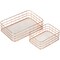 Metal Storage Baskets, Copper Wire Basket Organizer (Rose Gold, 2 Piece Set)
